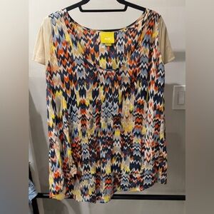 Anthropologie Multicolor Zigzag Blouse